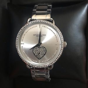 New Stuhrling Valentina Black Crystal  Watch